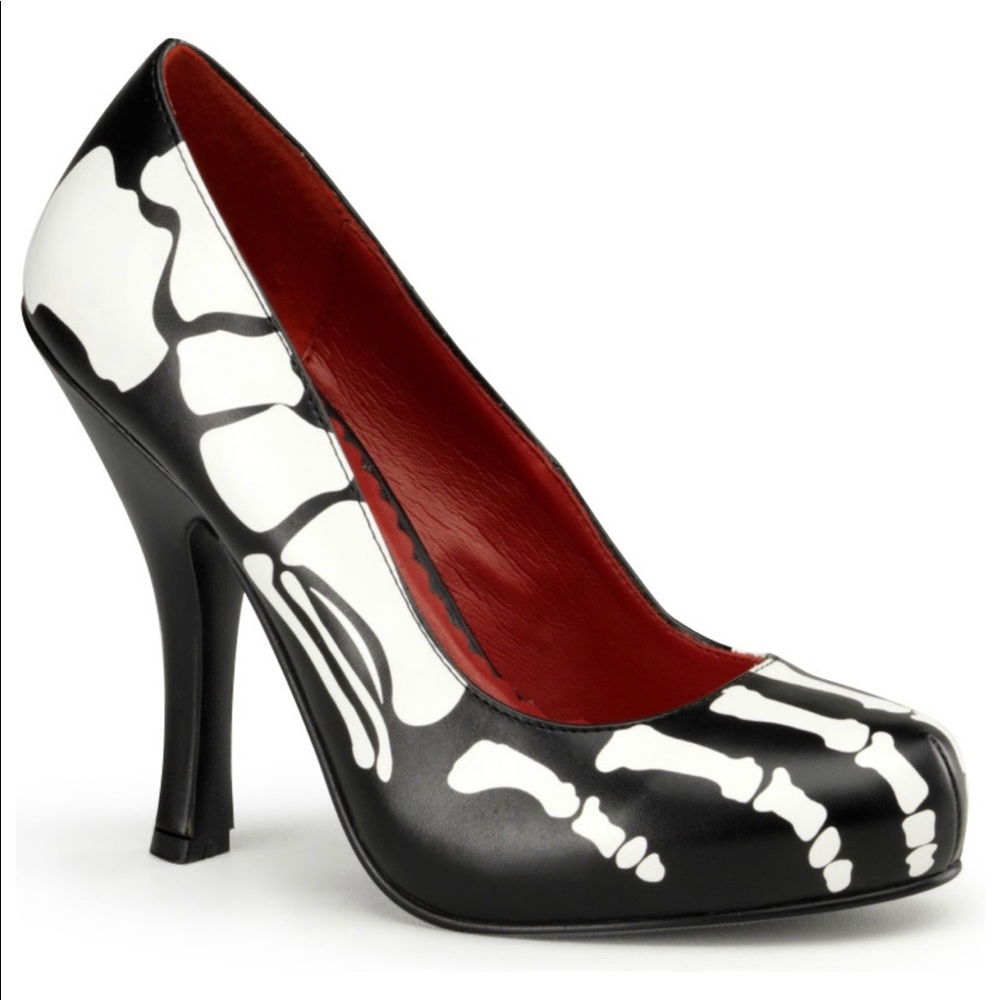 Funtasma Skeleton Pump Heel Halloween Day of Dead